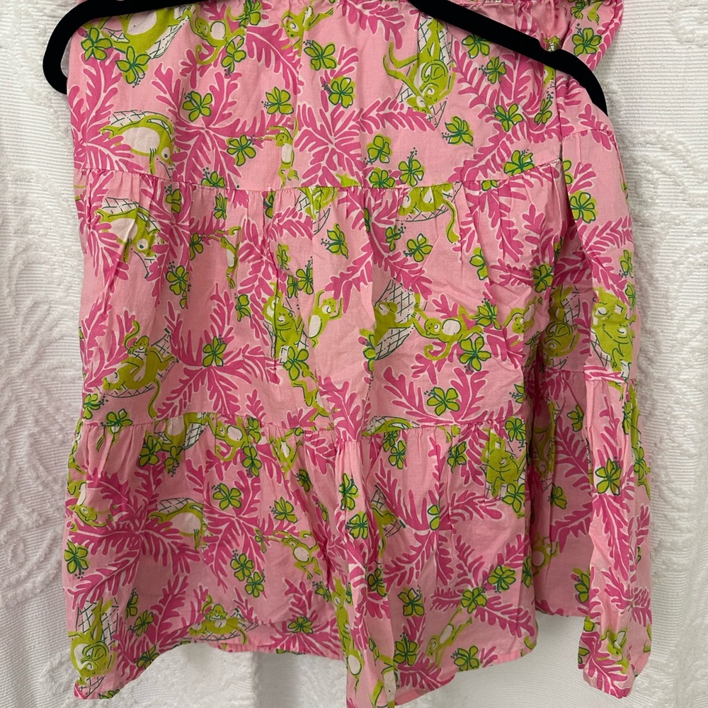 Lilly Pulitzer Pink and Green Cotton Skirt